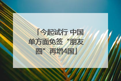 今起试行 中国单方面免签“朋友圈”再增4国