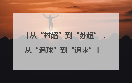 从“村超”到“苏超”，从“追球”到“追求”