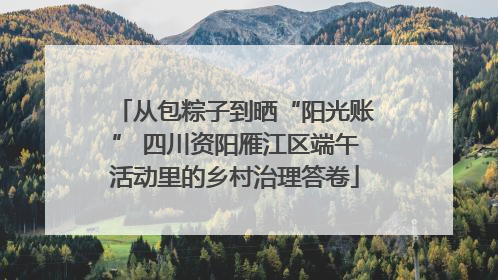从包粽子到晒“阳光账” 四川资阳雁江区端午活动里的乡村治理答卷