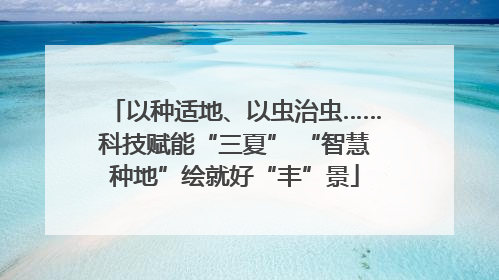 以种适地、以虫治虫……科技赋能“三夏” “智慧种地”绘就好“丰”景