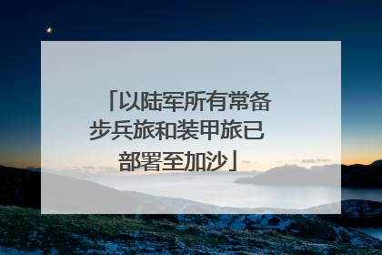 以陆军所有常备步兵旅和装甲旅已部署至加沙