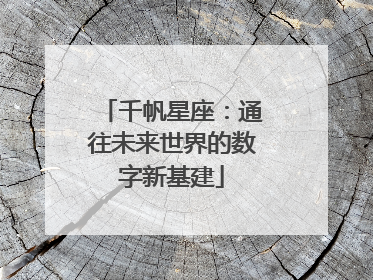 千帆星座：通往未来世界的数字新基建