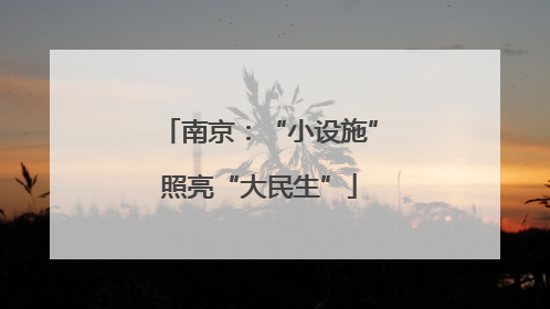 南京：“小设施”照亮“大民生”