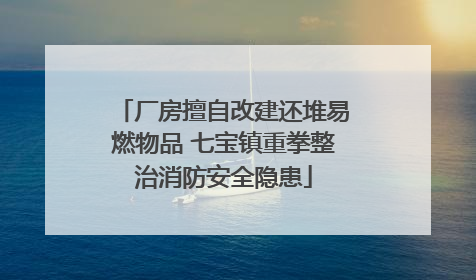 厂房擅自改建还堆易燃物品 七宝镇重拳整治消防安全隐患
