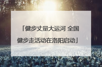 健步丈量大运河 全国健步走活动在洛阳启动