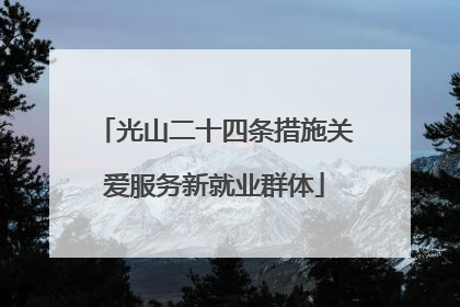 光山二十四条措施关爱服务新就业群体