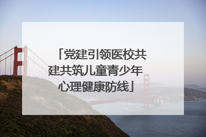 党建引领医校共建共筑儿童青少年心理健康防线