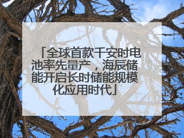 全球首款千安时电池率先量产，海辰储能开启长时储能规模化应用时代