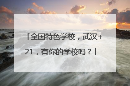 全国特色学校，武汉+21，有你的学校吗？