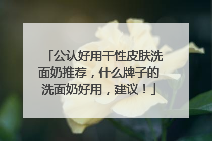 公认好用干性皮肤洗面奶推荐，什么牌子的洗面奶好用，建议！