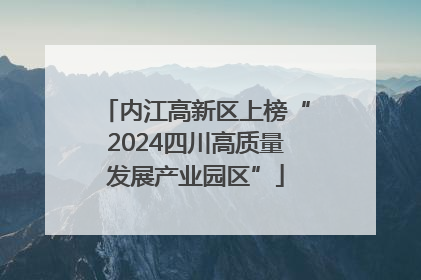 内江高新区上榜“2024四川高质量发展产业园区”