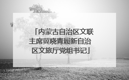 内蒙古自治区文联主席冀晓青履新自治区文旅厅党组书记