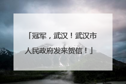 冠军，武汉！武汉市人民政府发来贺信！