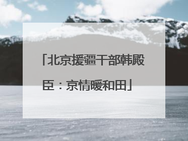 北京援疆干部韩殿臣：京情暖和田