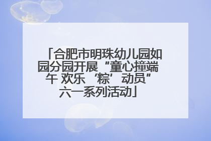 合肥市明珠幼儿园如园分园开展“童心撞端午 欢乐‘粽’动员”六一系列活动