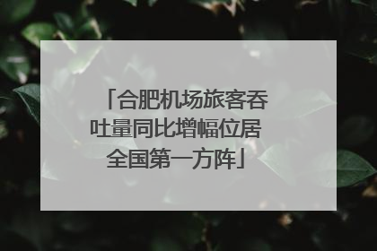 合肥机场旅客吞吐量同比增幅位居全国第一方阵