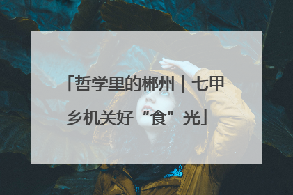 哲学里的郴州｜七甲乡机关好“食”光