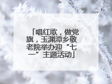 唱红歌，做党旗，玉渊潭乡敬老院举办迎“七一”主题活动