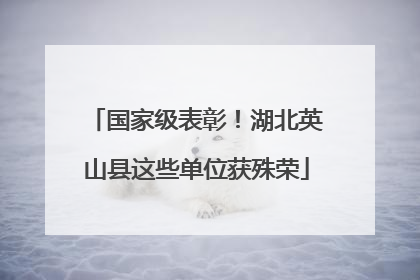 国家级表彰！湖北英山县这些单位获殊荣