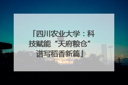 四川农业大学：科技赋能“天府粮仓”谱写稻香新篇