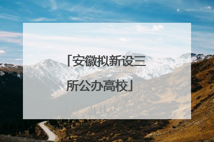 安徽拟新设三所公办高校