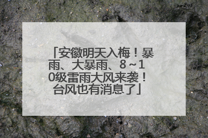 安徽明天入梅！暴雨、大暴雨、8～10级雷雨大风来袭！台风也有消息了