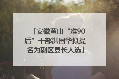 安徽黄山“准90后”干部洪国华拟提名为副区县长人选