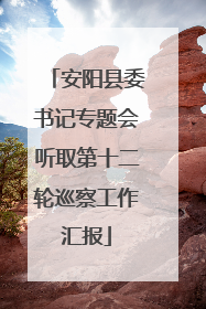 安阳县委书记专题会听取第十二轮巡察工作汇报