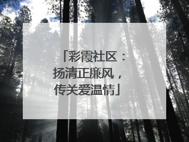 彩霞社区：扬清正廉风，传关爱温情