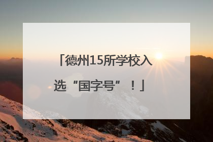 德州15所学校入选“国字号”！