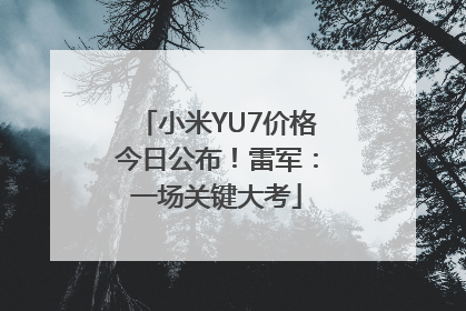 小米YU7价格今日公布！雷军：一场关键大考