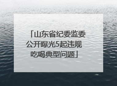 山东省纪委监委公开曝光5起违规吃喝典型问题