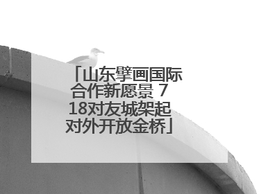 山东擘画国际合作新愿景 718对友城架起对外开放金桥