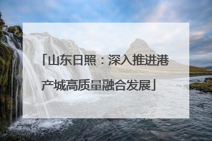 山东日照：深入推进港产城高质量融合发展