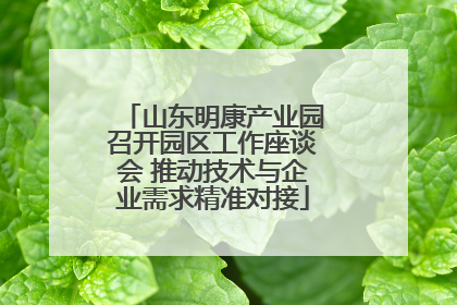 山东明康产业园召开园区工作座谈会 推动技术与企业需求精准对接