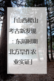 山西稷山考古新发现：东周时期北方旱作农业实证