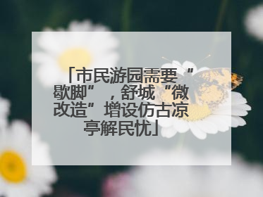 市民游园需要“歇脚”，舒城“微改造”增设仿古凉亭解民忧