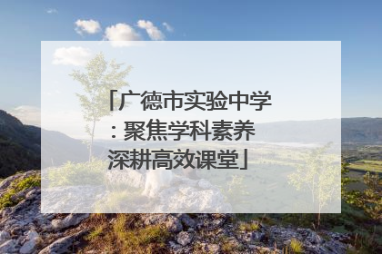 广德市实验中学：聚焦学科素养 深耕高效课堂