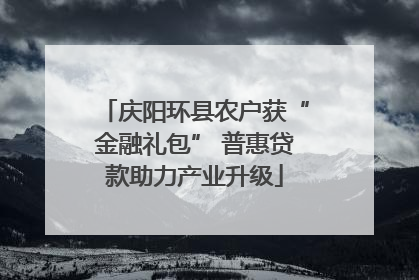 庆阳环县农户获“金融礼包” 普惠贷款助力产业升级