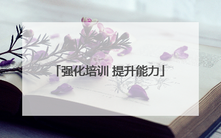 强化培训 提升能力
