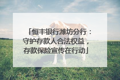 恒丰银行潍坊分行：守护存款人合法权益，存款保险宣传在行动