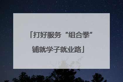 打好服务“组合拳” 铺就学子就业路