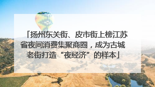 扬州东关街、皮市街上榜江苏省夜间消费集聚商圈，成为古城老街打造“夜经济”的样本