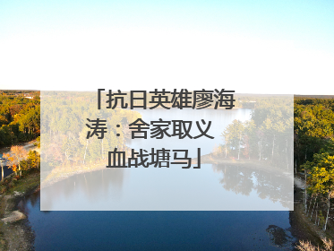 抗日英雄廖海涛：舍家取义 血战塘马