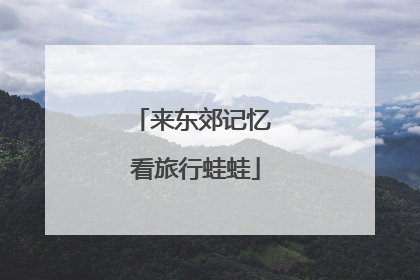 来东郊记忆 看旅行蛙蛙