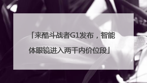 来酷斗战者G1发布，智能体眼镜进入两千内价位段