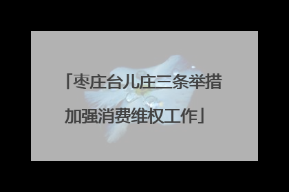 枣庄台儿庄三条举措加强消费维权工作