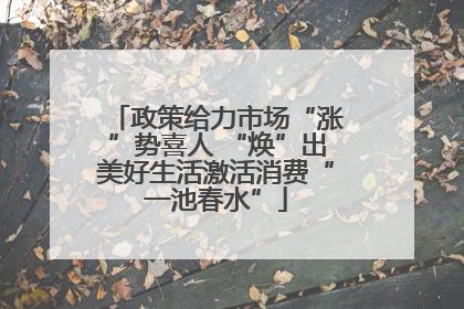 政策给力市场“涨”势喜人 “焕”出美好生活激活消费“一池春水”