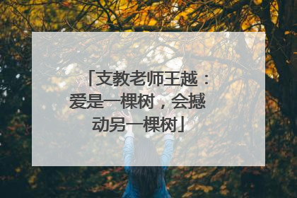 支教老师王越：爱是一棵树，会撼动另一棵树