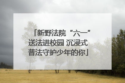 新野法院“六一”送法进校园 沉浸式普法守护少年的你